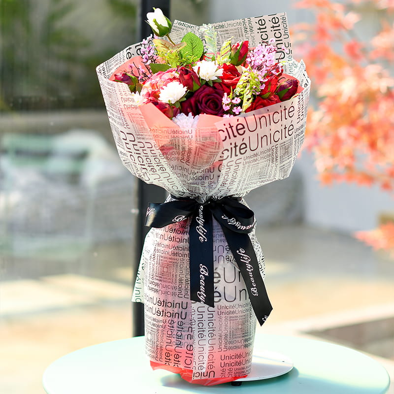 Film de Massage anglais monochrome MYHC-12, Film d'emballage de fleurs Transparent BOPP