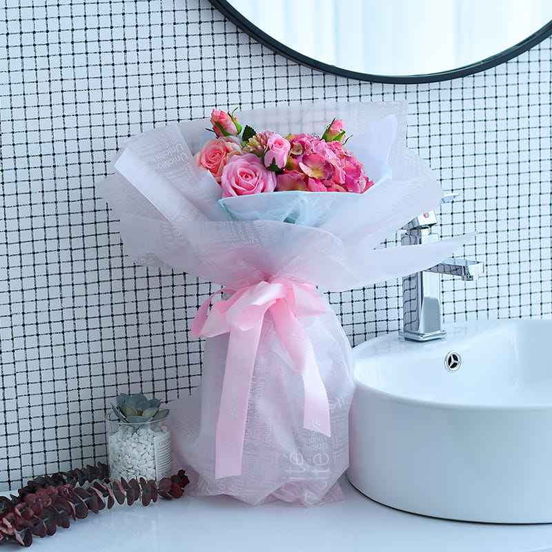 Film de Massage anglais monochrome MYHC-12, Film d'emballage de fleurs Transparent BOPP