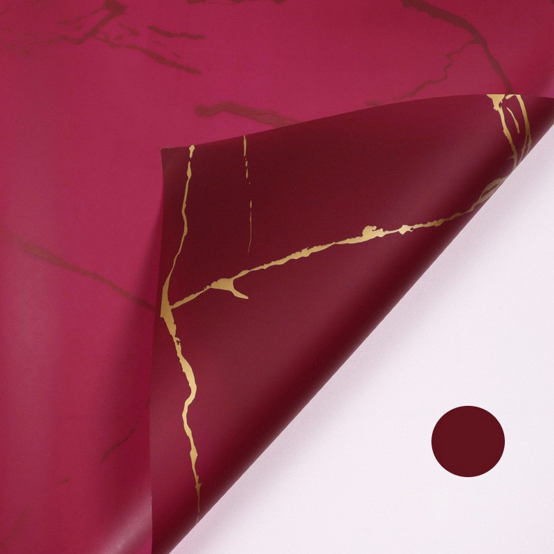 MYHC-13 Papier d'emballage de fleurs en plastique à motif de marbre doré