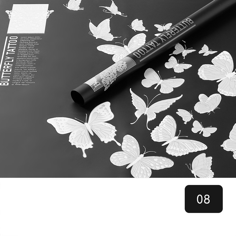 Papier d'emballage de fleurs mat opaque à motif papillon MYHC-14