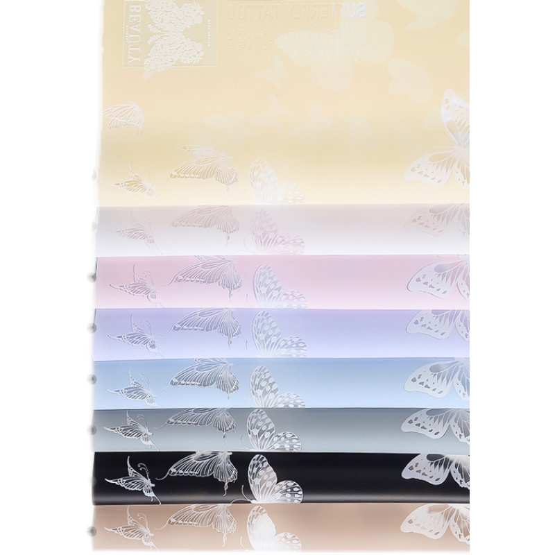 Papier d'emballage de fleurs mat opaque à motif papillon MYHC-14