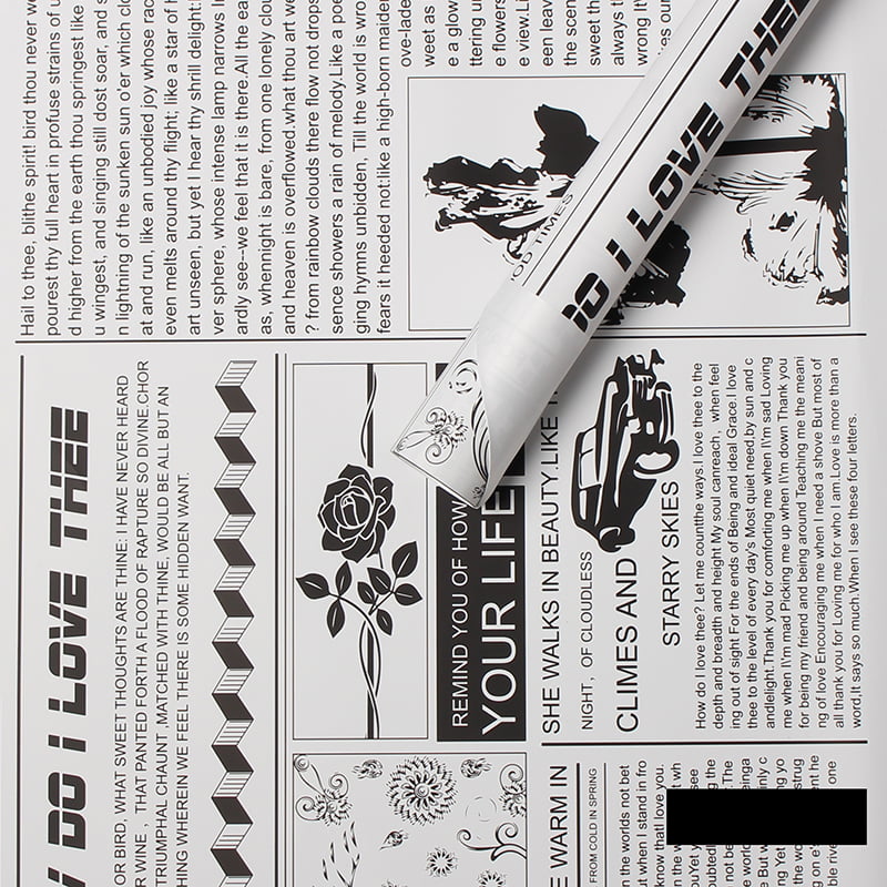 MYHC-21 Papier d'emballage de fleurs en peau de vache de style journal rétro