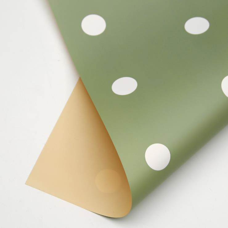 MYHC-24 Papier d'emballage à fleurs en coton à pois sur une face
