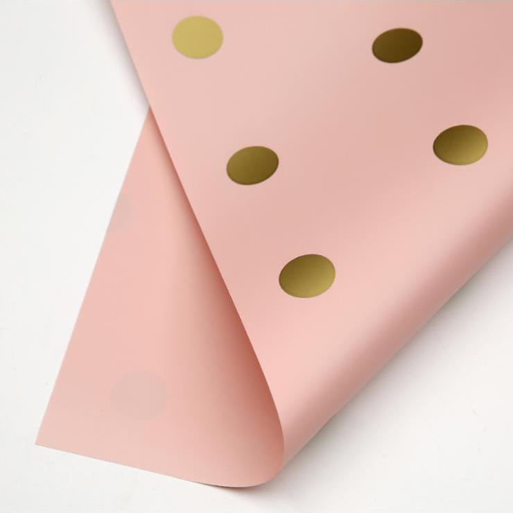 MYHC-24 Papier d'emballage à fleurs en coton à pois sur une face
