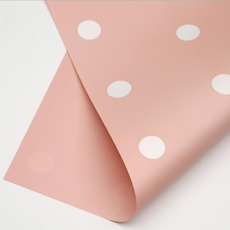 MYHC-24 Papier d'emballage à fleurs en coton à pois sur une face