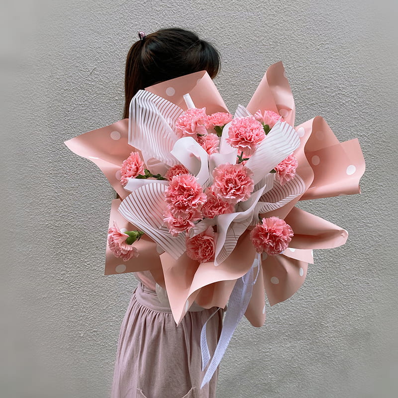 MYHC-24 Papier d'emballage à fleurs en coton à pois sur une face