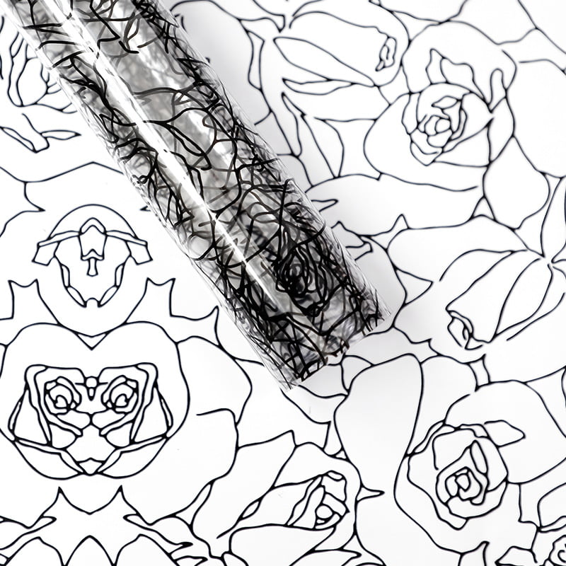 Film d'emballage de fleurs transparent OPP, lignes roses monochromes MYHC-29