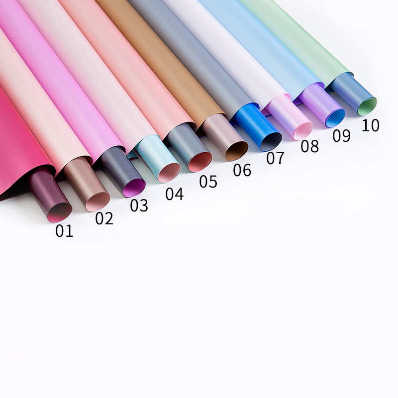 MYHC-32 Papier d'emballage de fleurs imperméable double face bicolore Pearl