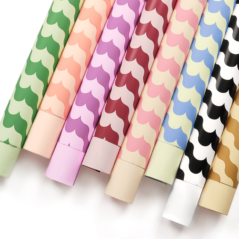 MYHC-35 BOPP Papier d'emballage de fleurs imperméable à motif ondulé