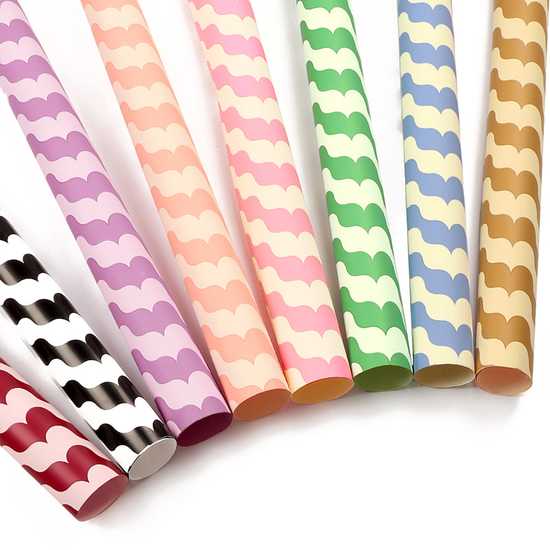MYHC-35 BOPP Papier d'emballage de fleurs imperméable à motif ondulé