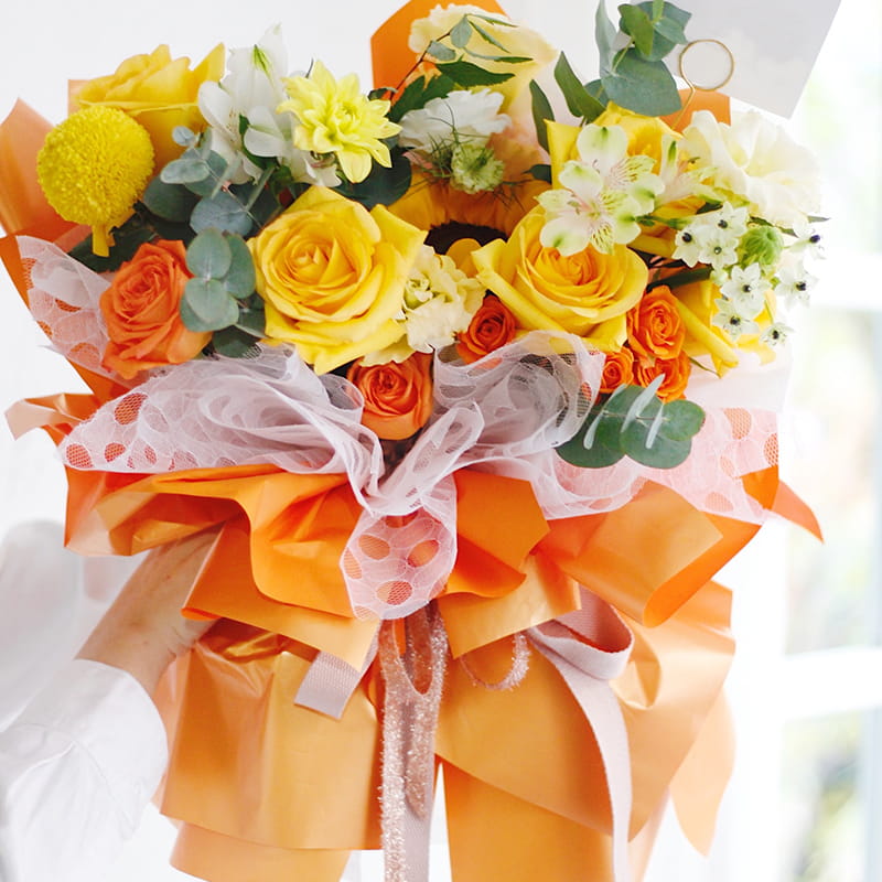 MYHC-36 Papier Cadeau BOPP Fleurs de couleur unie Fantasy Gold