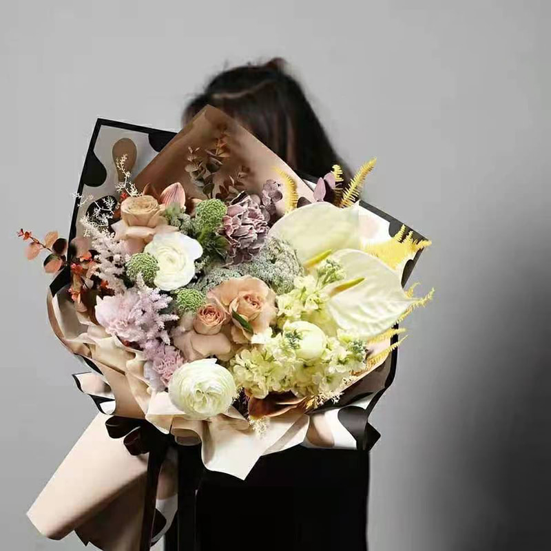 MYHC-39 Cadre photo à mémoire de forme 57 × 57 cm (± 2 cm) Papier d'emballage de fleurs imperméable