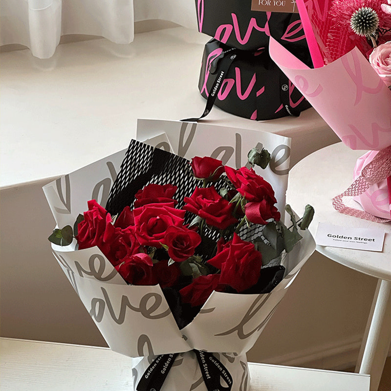 MYHC-45 Papier d'emballage de fleurs imperméable à motif d'amour