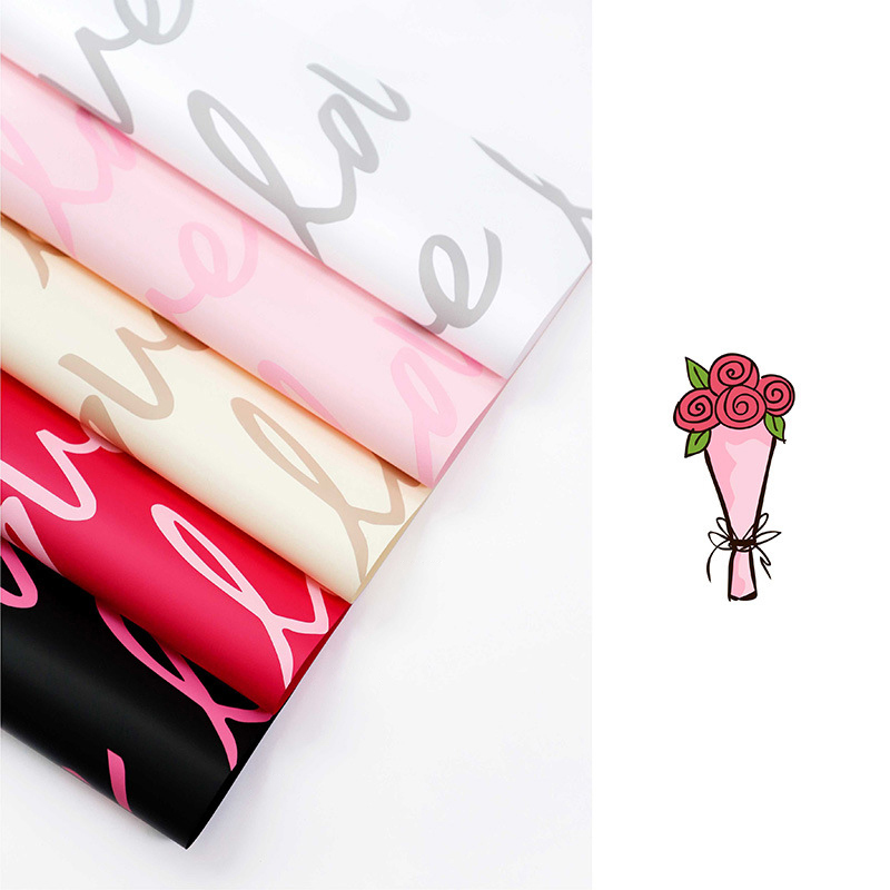 MYHC-45 Papier d'emballage de fleurs imperméable à motif d'amour