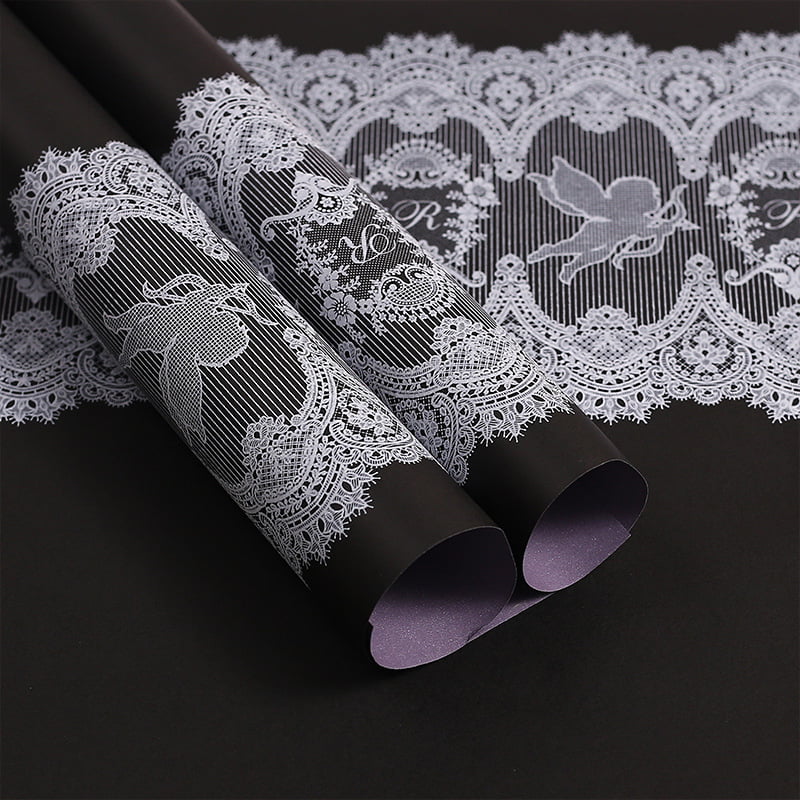 Film d'emballage de fleurs imperméable BOPP à motif de dentelle MYHC-46
