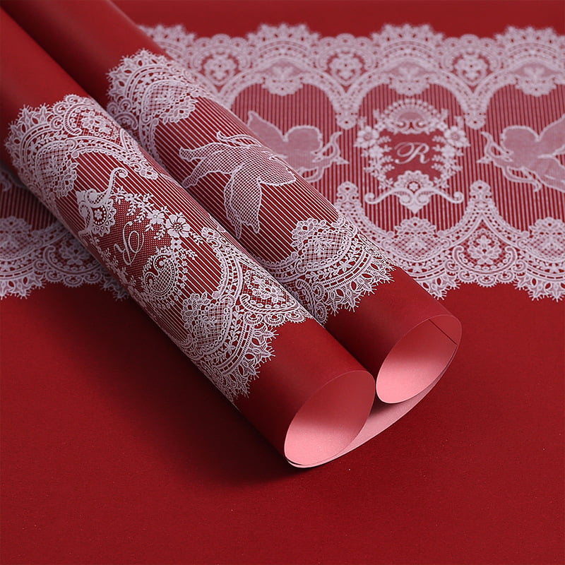Film d'emballage de fleurs imperméable BOPP à motif de dentelle MYHC-46