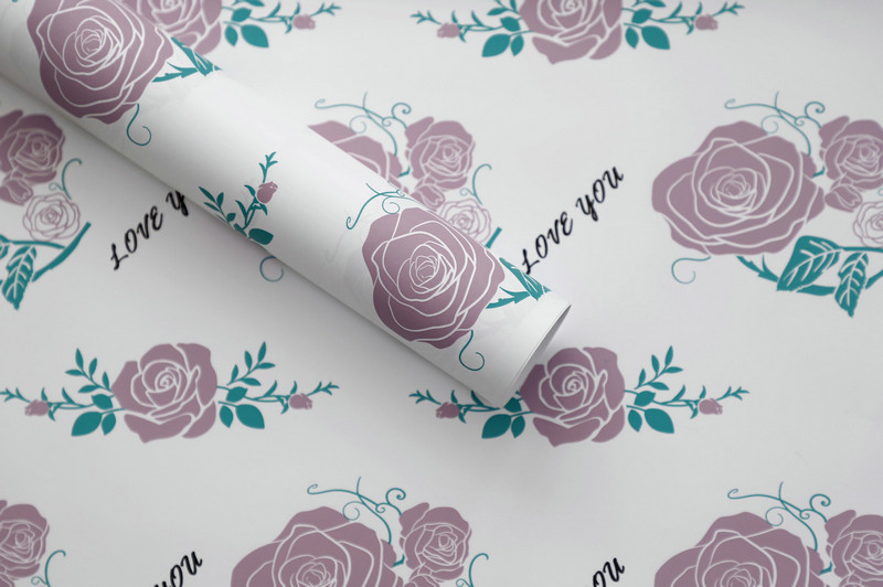 Papier d'emballage de fleurs en peau de vache faiblement saturé MYHC-47
