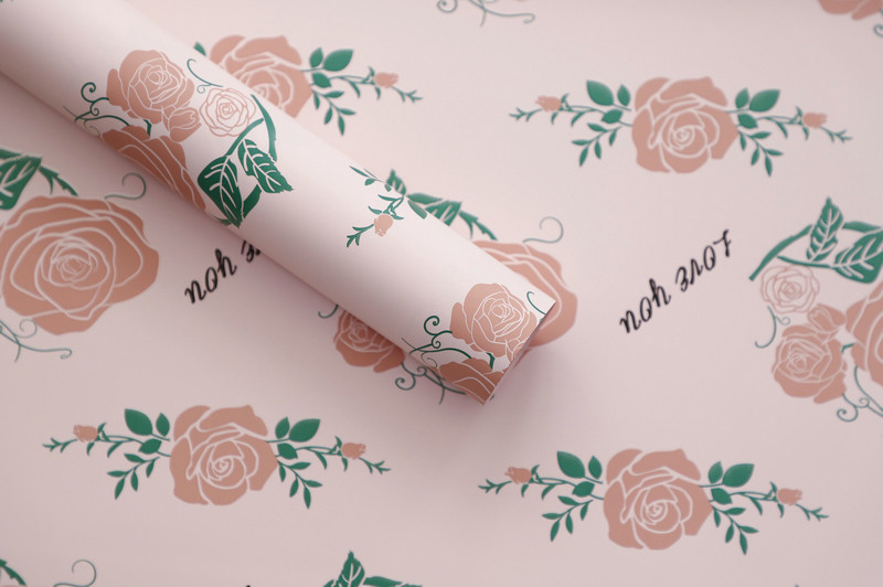 Papier d'emballage de fleurs en peau de vache faiblement saturé MYHC-47