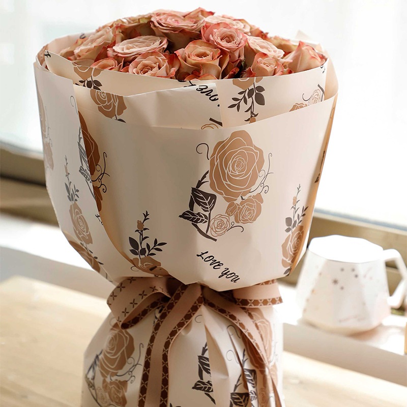 Papier d'emballage de fleurs en peau de vache faiblement saturé MYHC-47