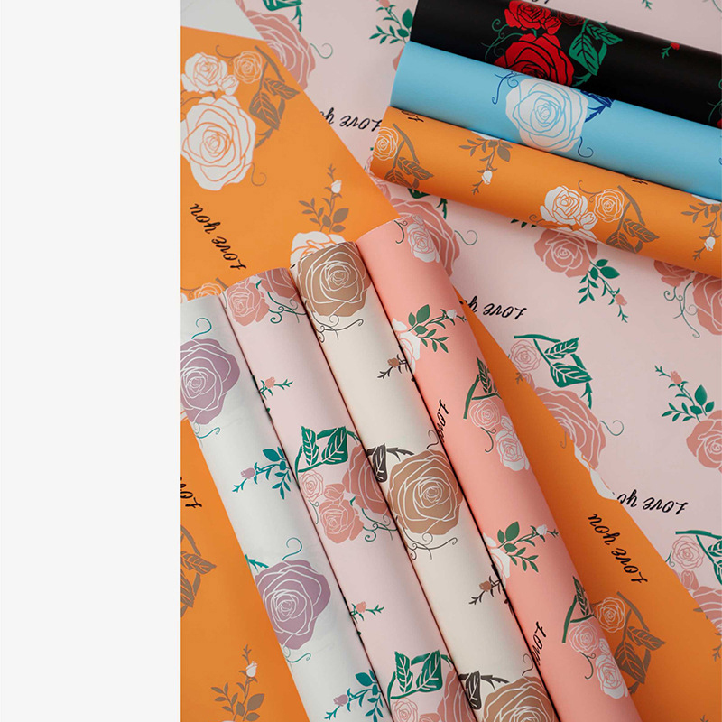 Papier d'emballage de fleurs en peau de vache faiblement saturé MYHC-47