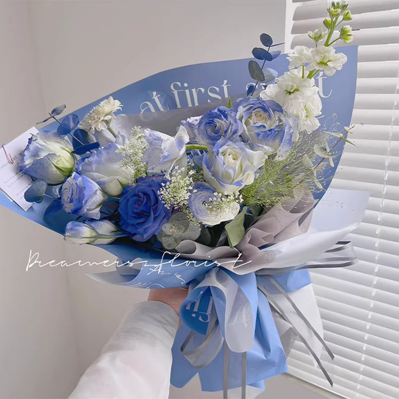 Papier d'emballage de fleurs en plastique, décoration anglaise, unilatéral, coup de foudre, MYHC-53