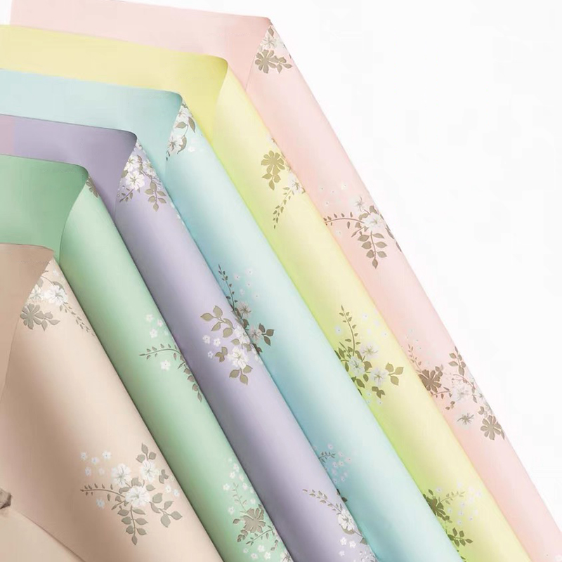 Film d'emballage de fleurs mat simple de couleur claire MYHC-55
