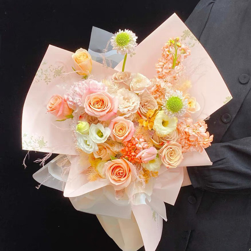 Film d'emballage de fleurs mat simple de couleur claire MYHC-55
