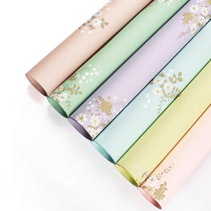 Film d'emballage de fleurs mat simple de couleur claire MYHC-55