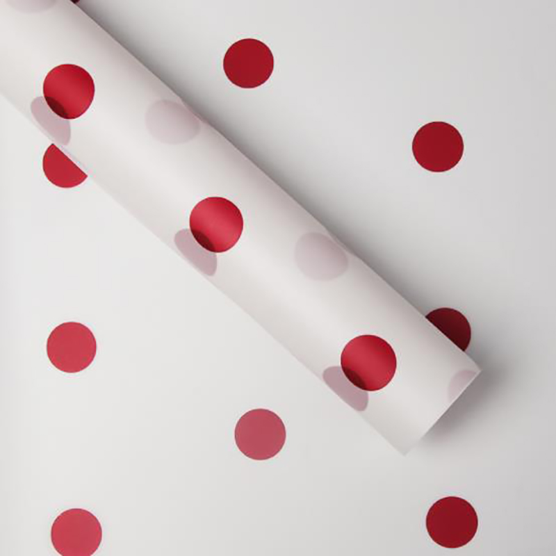 Papier d'emballage de fleurs en coton doublé de points MYHC-58