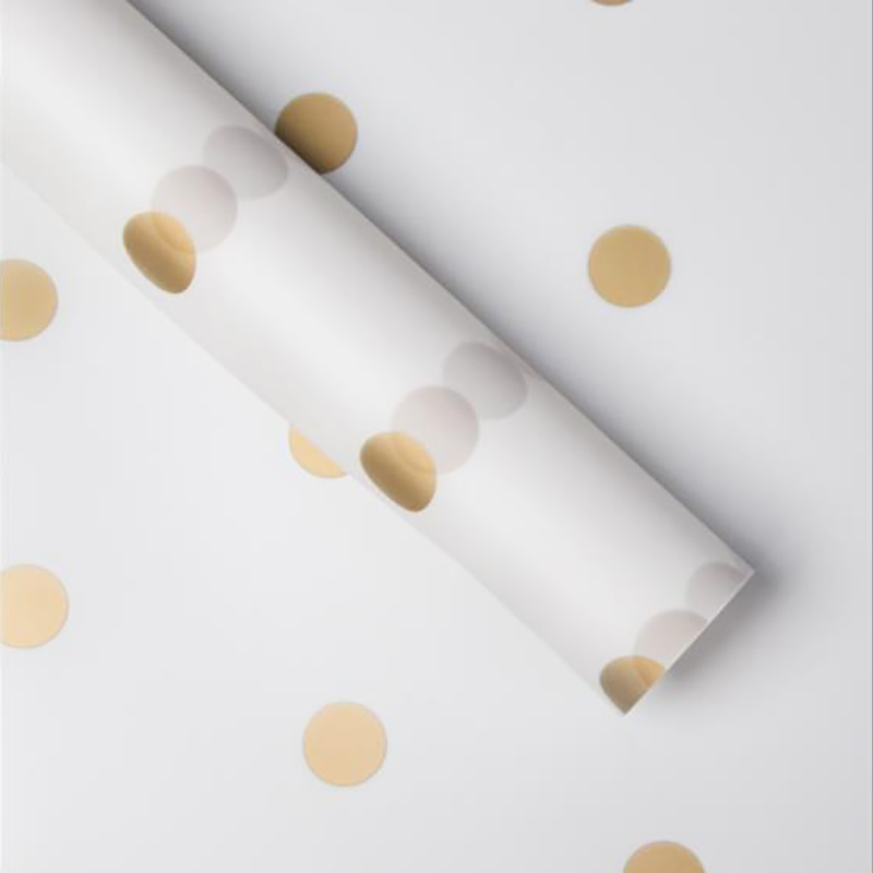 Papier d'emballage de fleurs en coton doublé de points MYHC-58