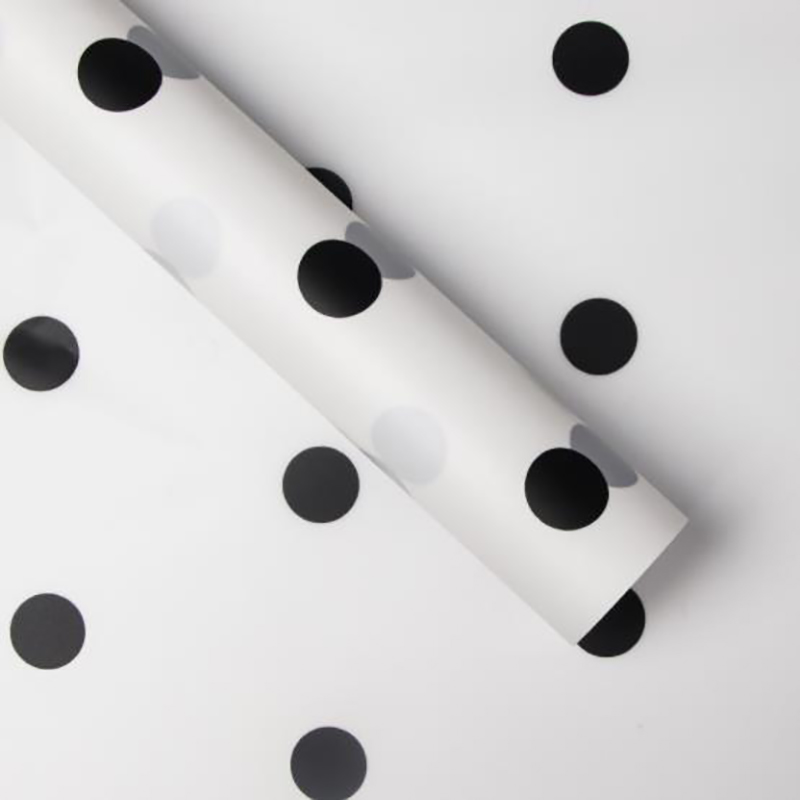 Papier d'emballage de fleurs en coton doublé de points MYHC-58