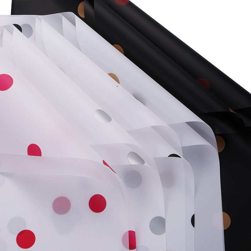 Papier d'emballage de fleurs en coton doublé de points MYHC-58