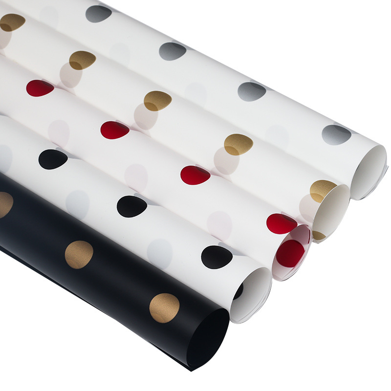 Papier d'emballage de fleurs en coton doublé de points MYHC-58