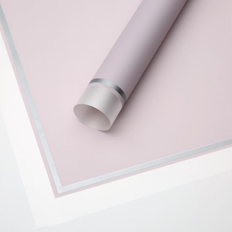 MYHC-61 bord blanc avec bord doré Film mat papier d'emballage de fleurs mat