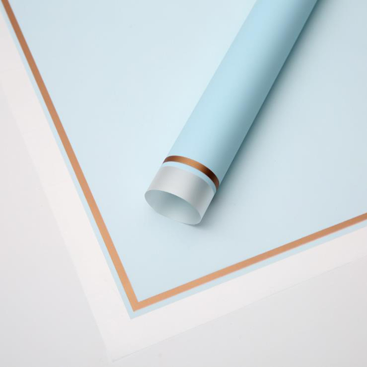 MYHC-61 bord blanc avec bord doré Film mat papier d'emballage de fleurs mat