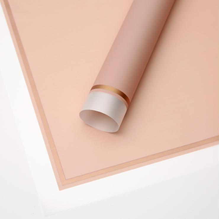 MYHC-61 bord blanc avec bord doré Film mat papier d'emballage de fleurs mat