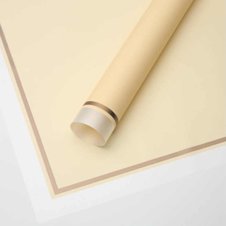 MYHC-61 bord blanc avec bord doré Film mat papier d'emballage de fleurs mat