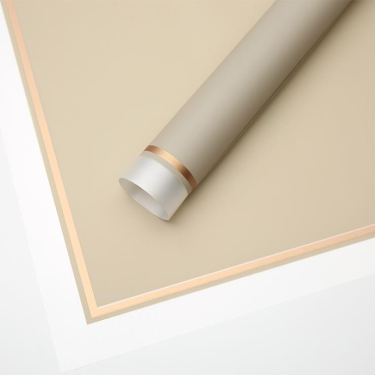 MYHC-61 bord blanc avec bord doré Film mat papier d'emballage de fleurs mat