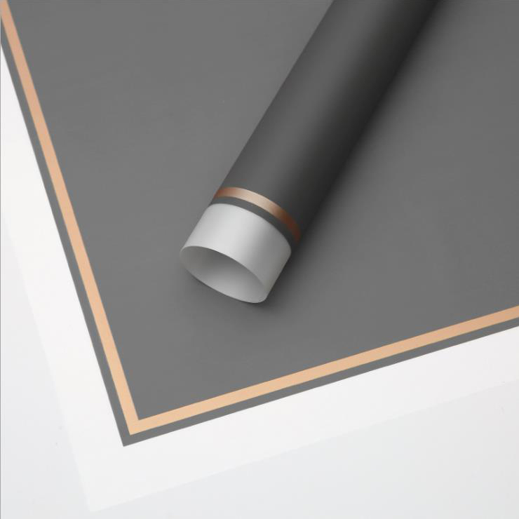 MYHC-61 bord blanc avec bord doré Film mat papier d'emballage de fleurs mat