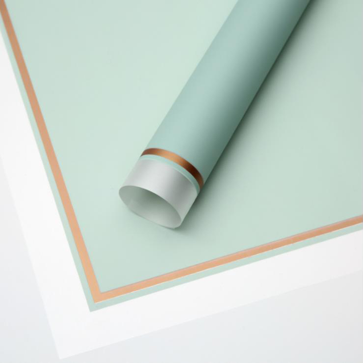 MYHC-61 bord blanc avec bord doré Film mat papier d'emballage de fleurs mat