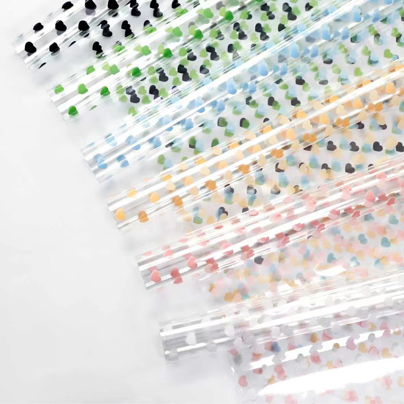 MYHC-62 Even Love Décoration OPP Papier d'emballage de fleurs transparent
