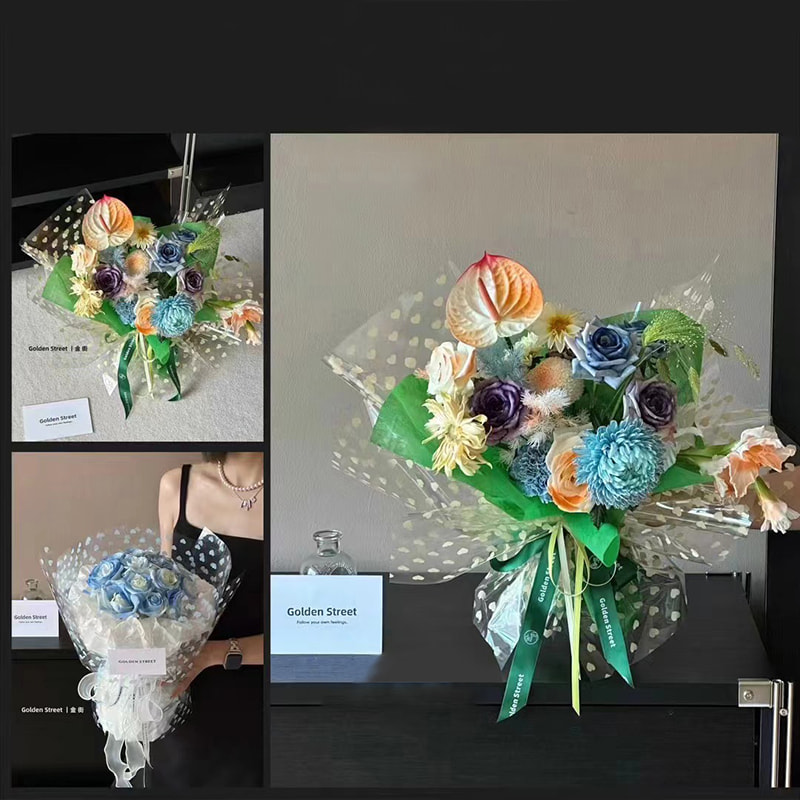 MYHC-62 Even Love Décoration OPP Papier d'emballage de fleurs transparent