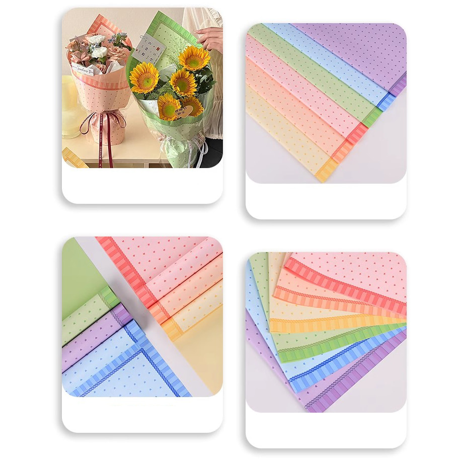 Film d'emballage de fleurs en plastique de couleur vive pour robe de princesse MYHC-65