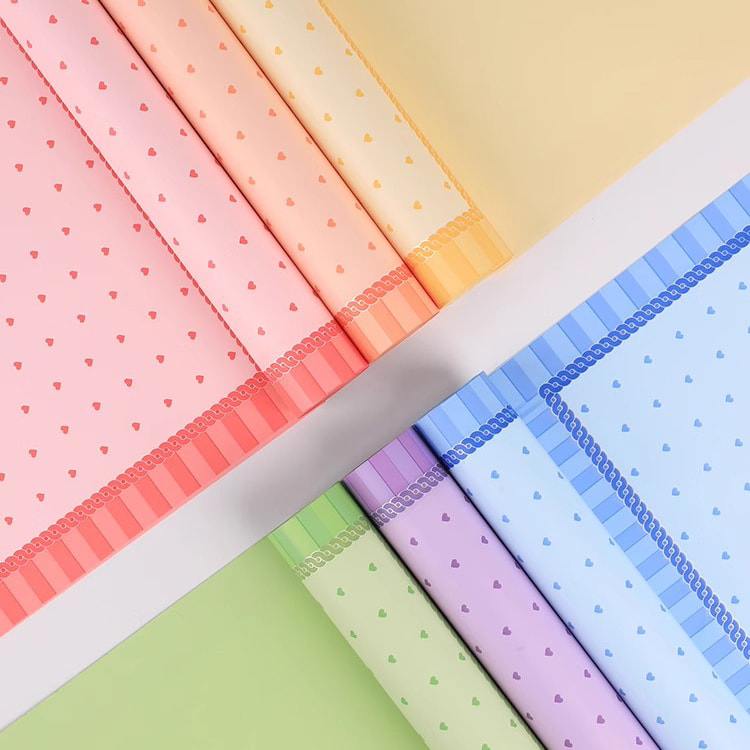 Film d'emballage de fleurs en plastique de couleur vive pour robe de princesse MYHC-65