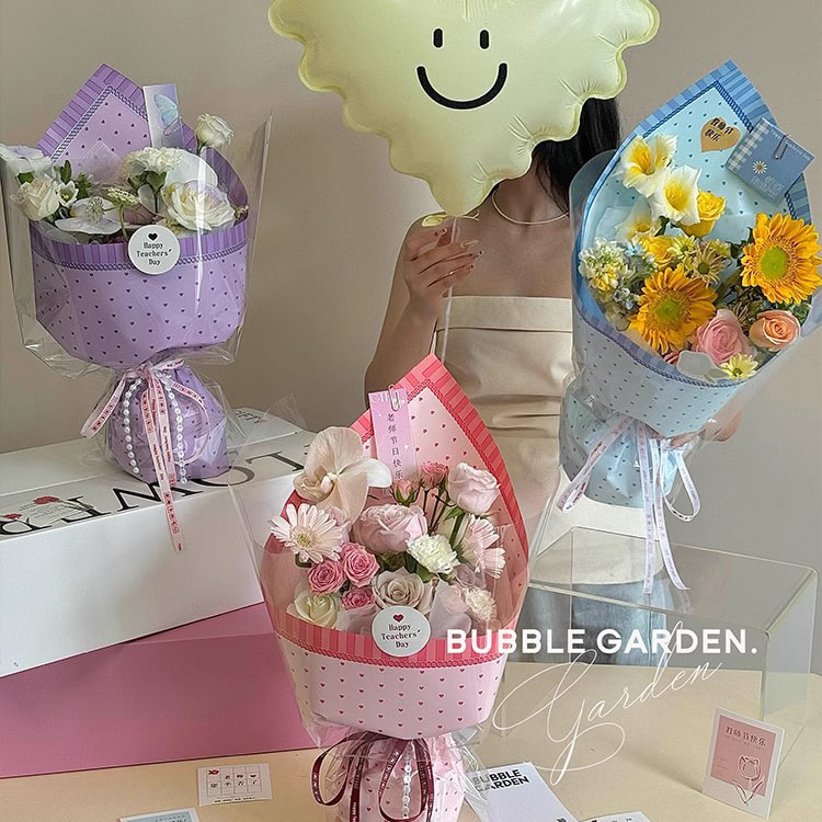 Film d'emballage de fleurs en plastique de couleur vive pour robe de princesse MYHC-65