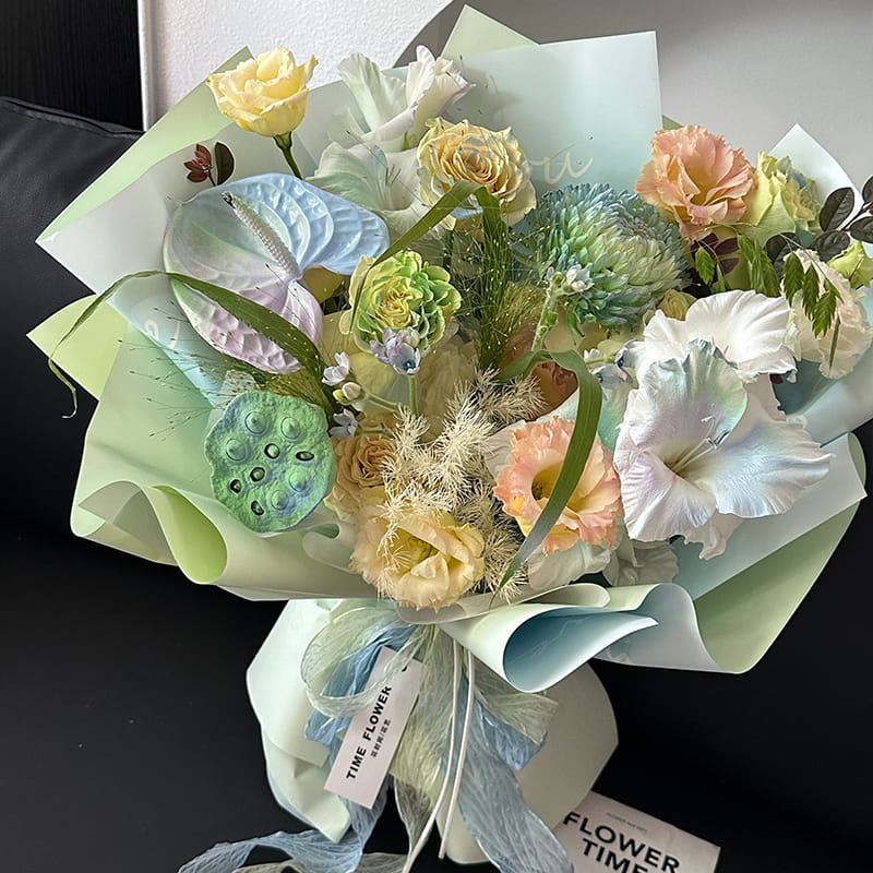 MYHC-66 Papier d'emballage de fleurs imperméable à l'eau de couleur dégradé de macaron