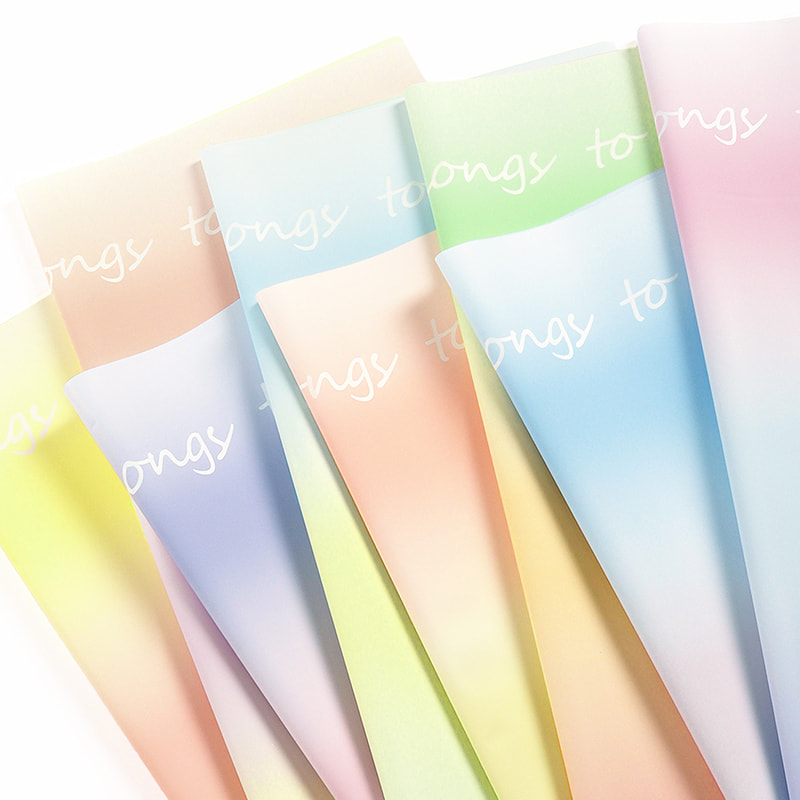 MYHC-66 Papier d'emballage de fleurs imperméable à l'eau de couleur dégradé de macaron