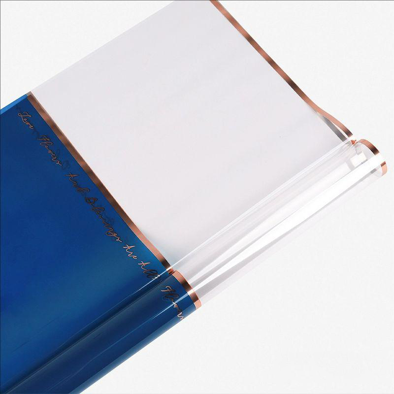 Papier d'emballage Opp de fleurs en plastique MYHC-70 Gold Line