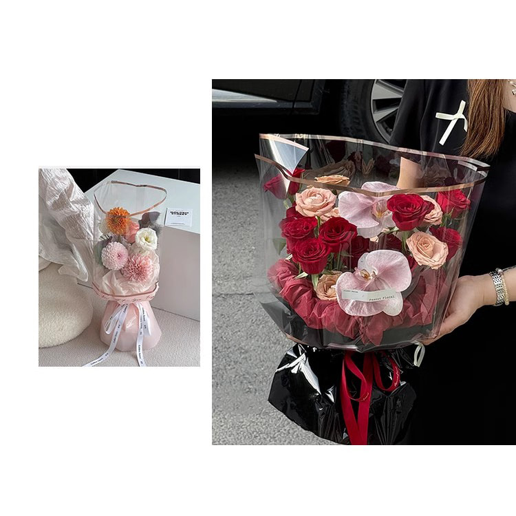 Papier d'emballage Opp de fleurs en plastique MYHC-70 Gold Line