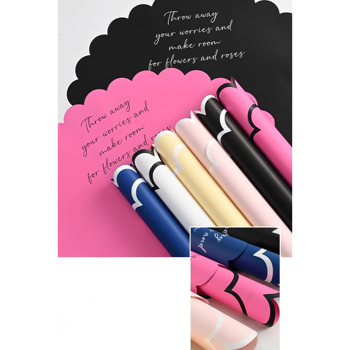 MYHC-71 Papier d'emballage monochrome en forme de pétale de fleur en coton